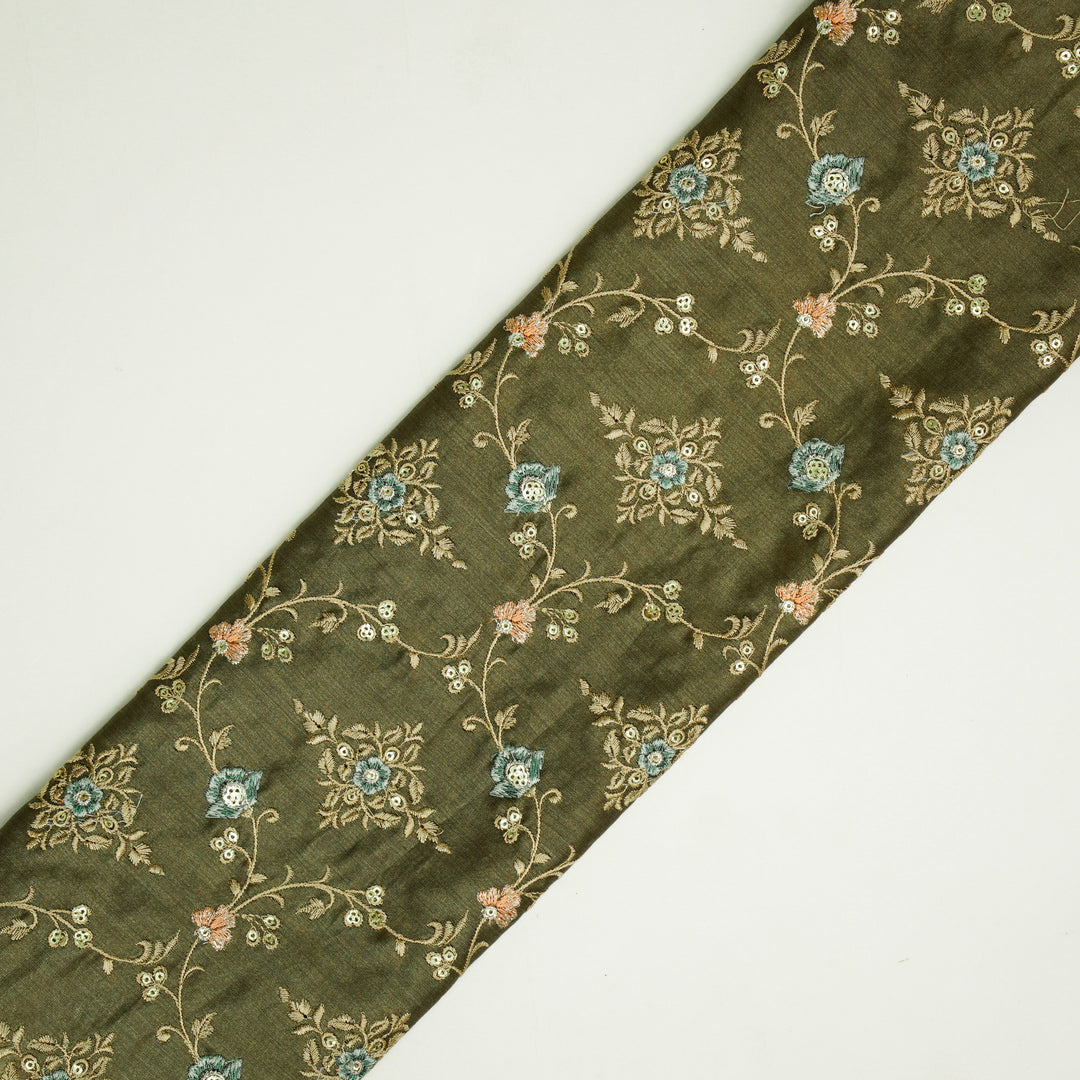 Mrunal Jaal on Mouse Silk Chanderi Embroidered Fabric