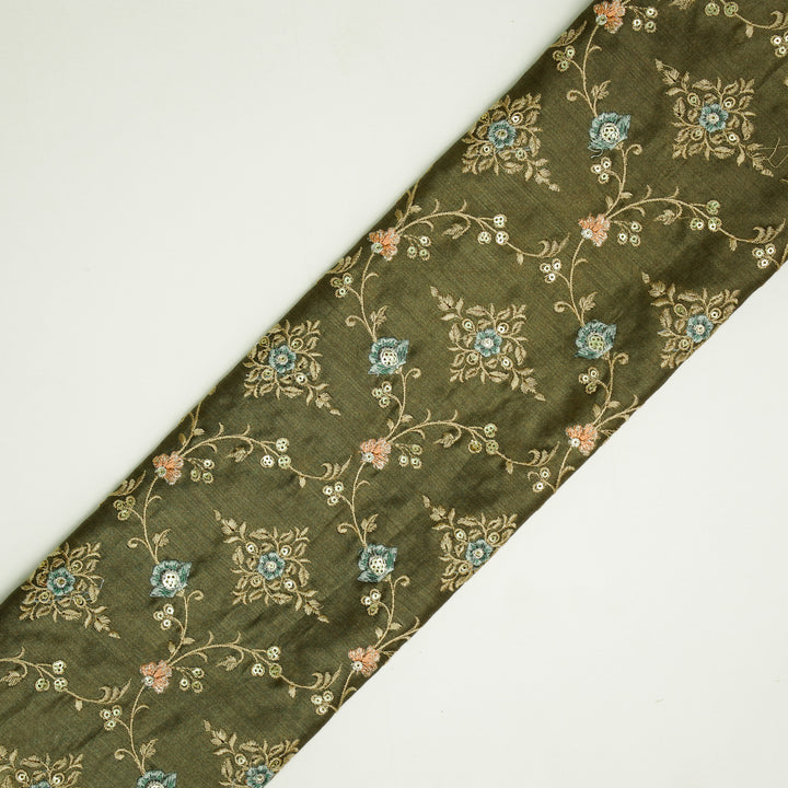 Mrunal Jaal on Mouse Silk Chanderi Embroidered Fabric