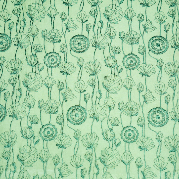 Isha Jaal on Sea Green Luxe Silk Chanderi Embroidered Fabric