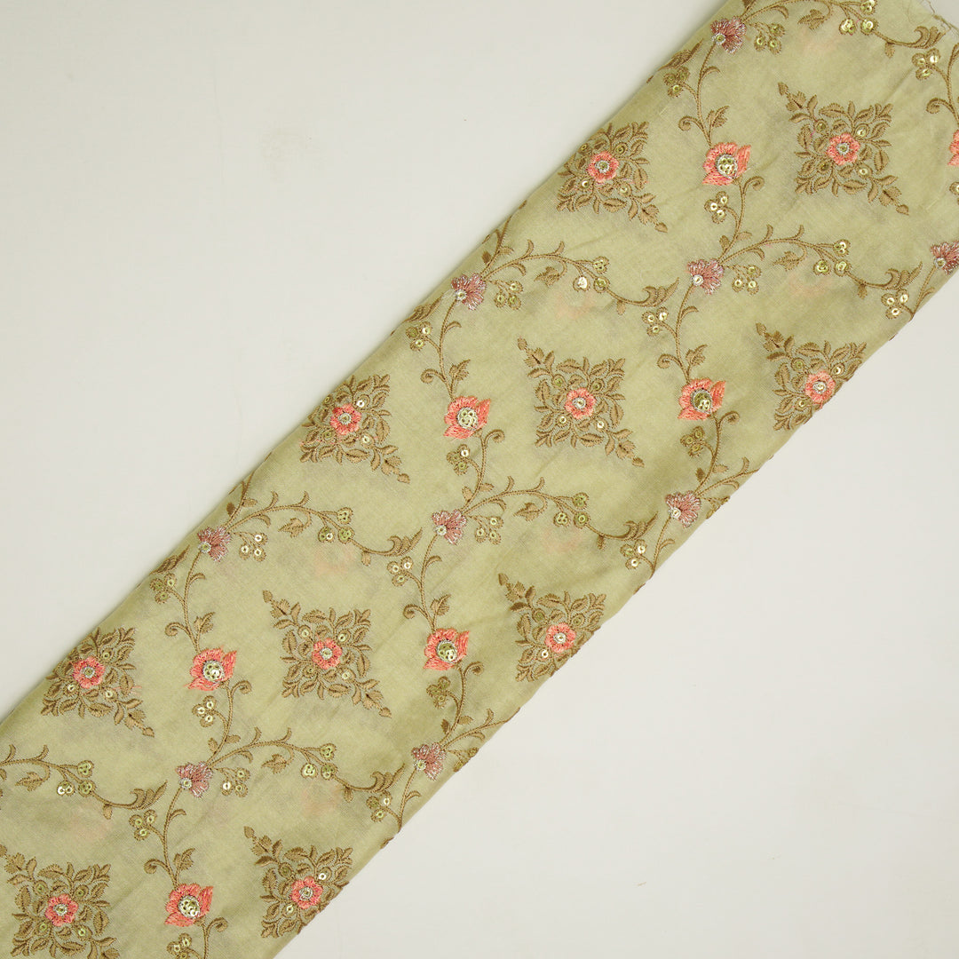 Mrunal Jaal on Cream Silk Chanderi Embroidered Fabric