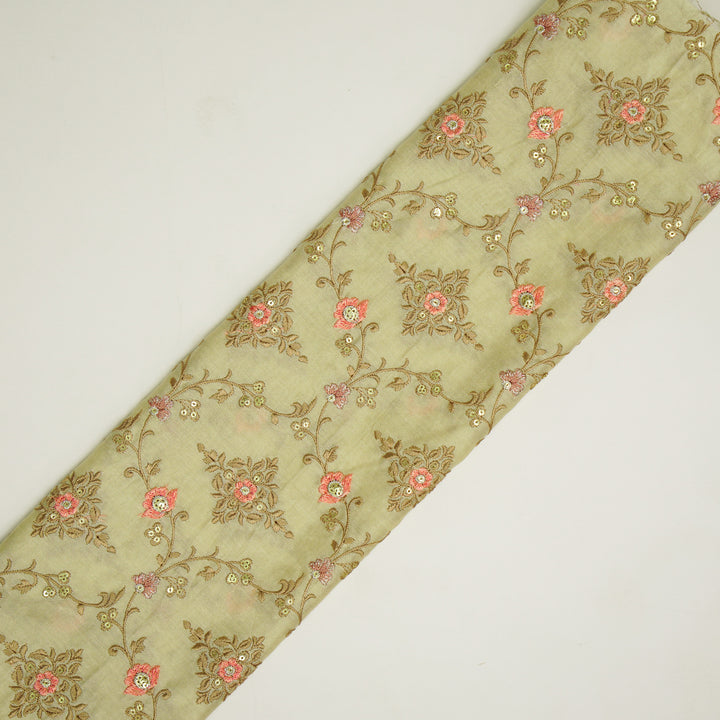 Mrunal Jaal on Cream Silk Chanderi Embroidered Fabric