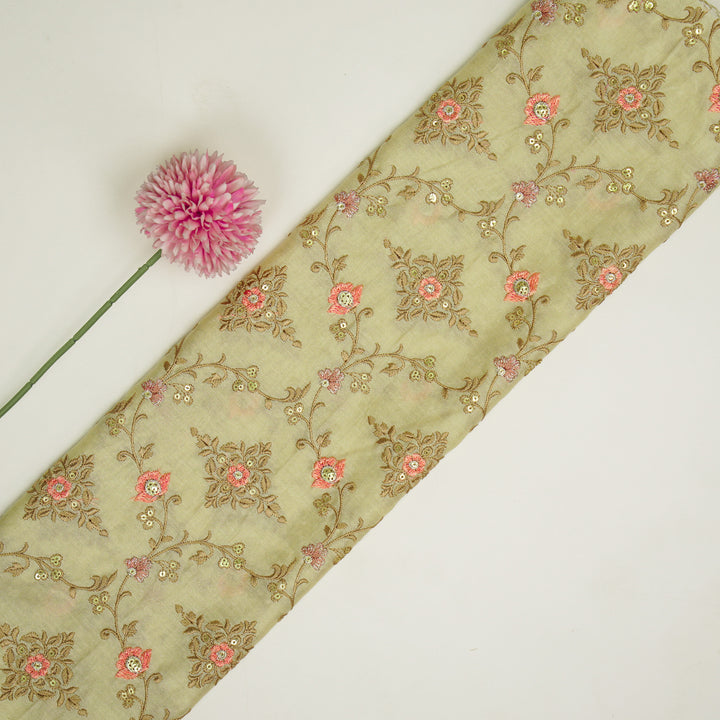 Mrunal Jaal on Cream Silk Chanderi Embroidered Fabric