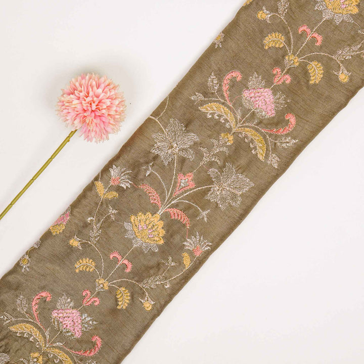 Devyani Jaal on Mouse Semi Raw Silk Embroidered Fabric