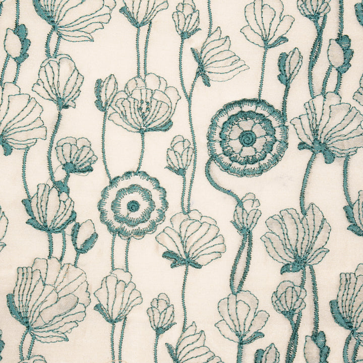 Isha Jaal on Cream Luxe Silk Chanderi Embroidered Fabric