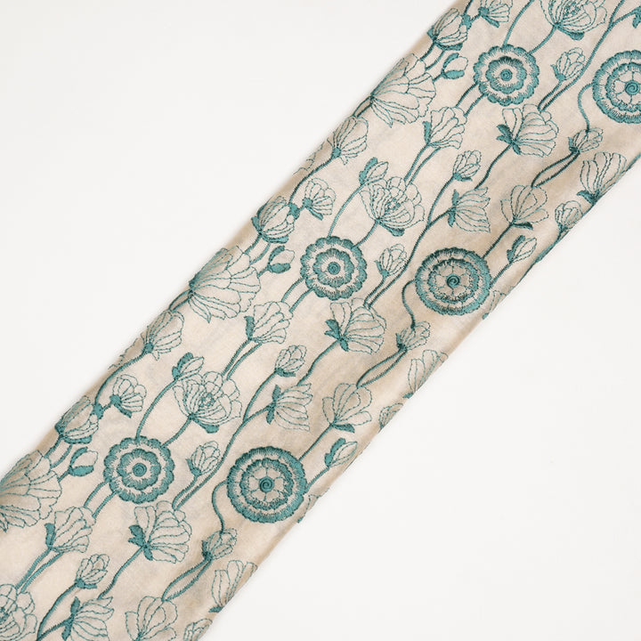 Isha Jaal on Cream Luxe Silk Chanderi Embroidered Fabric