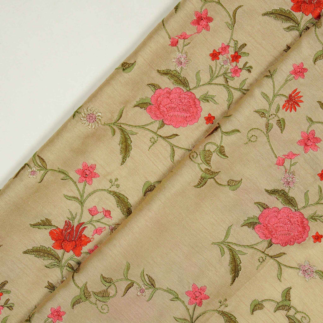 Namita Jaal on Beige Semi Raw Silk Embroidered Fabric