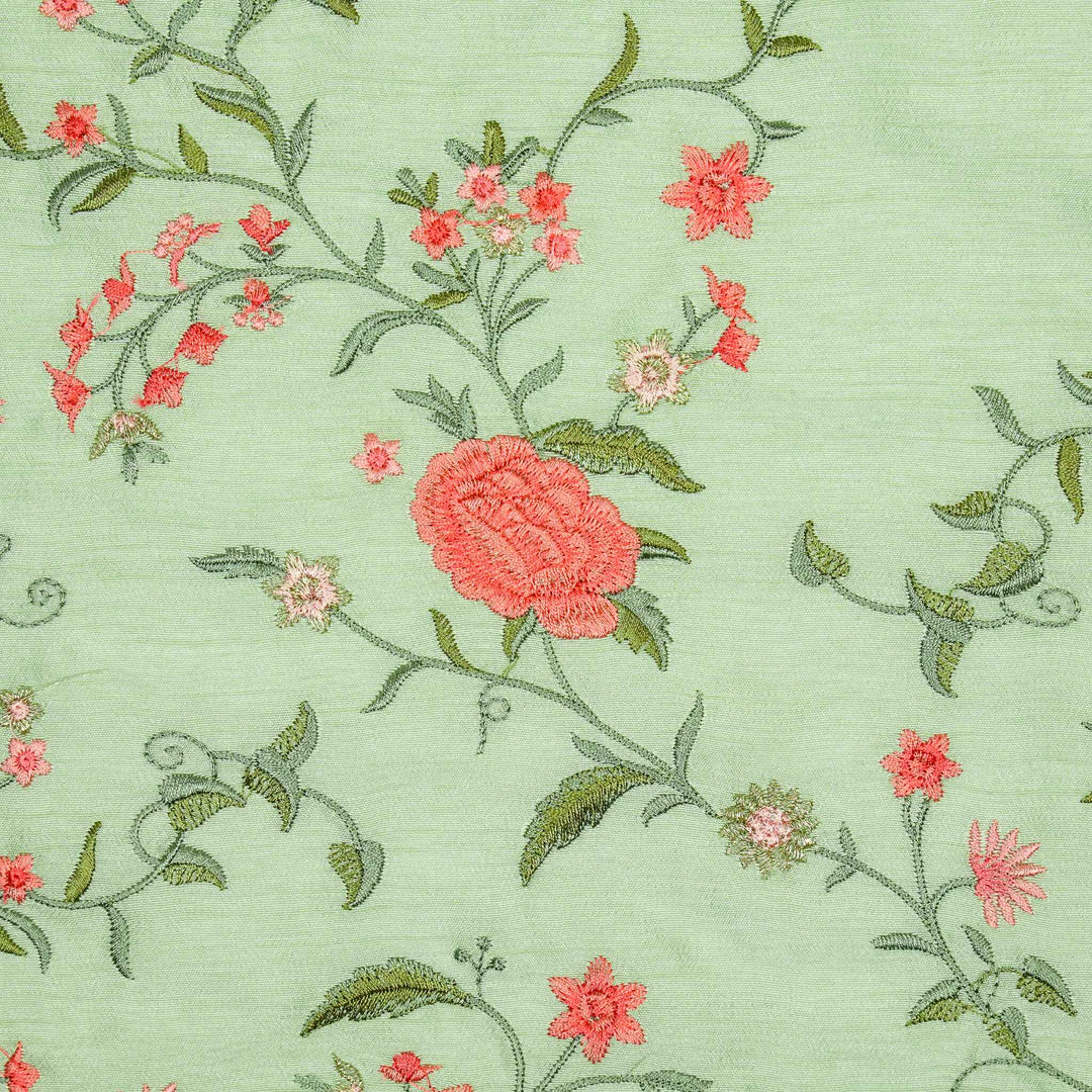 Namita Jaal on Sea Green Semi Raw Silk Embroidered Fabric