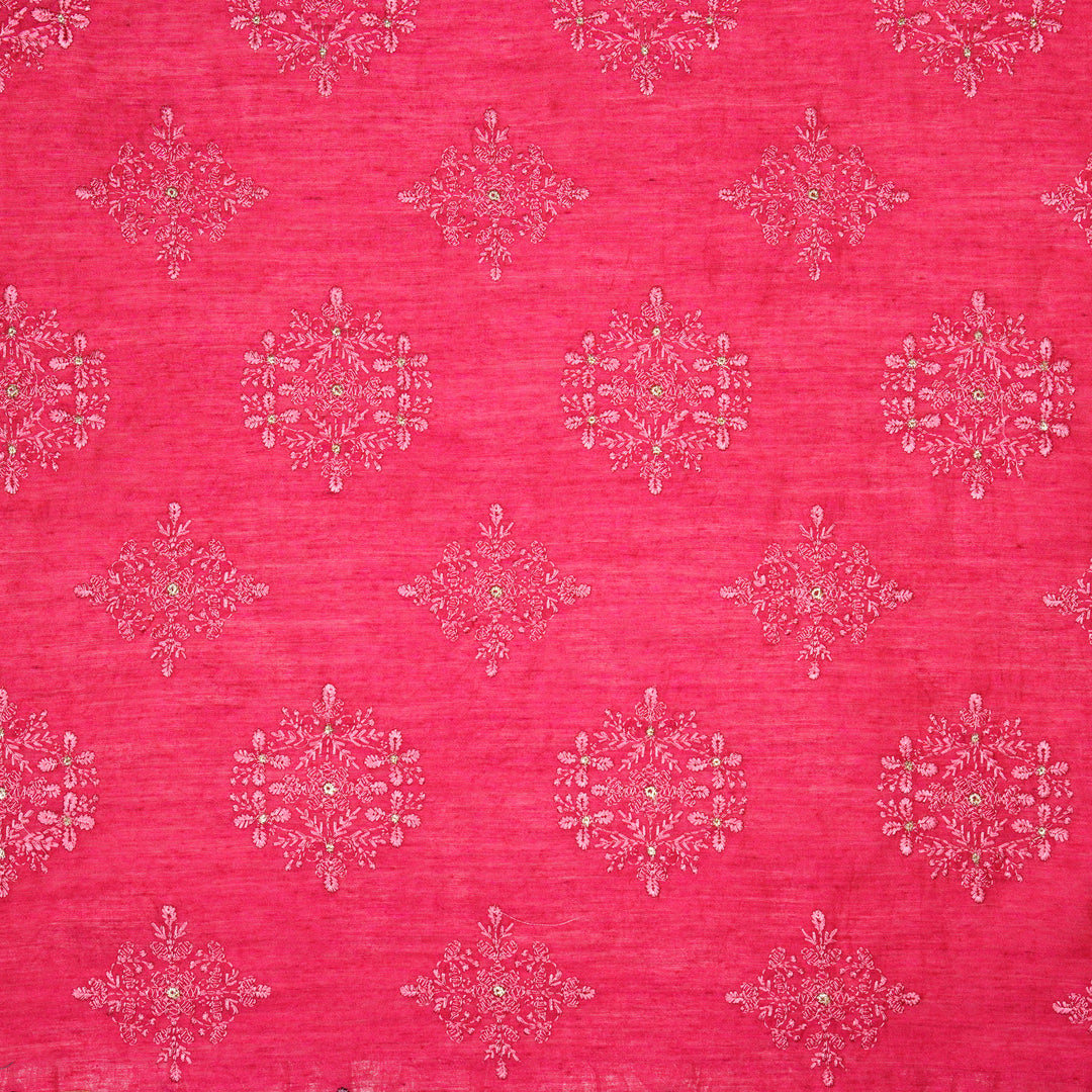 Raima Buta on Fuxia Munga Silk Embroidered Fabric