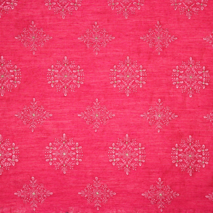 Raima Buta on Fuxia Munga Silk Embroidered Fabric
