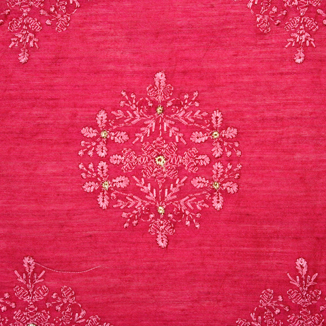 Raima Buta on Fuxia Munga Silk Embroidered Fabric