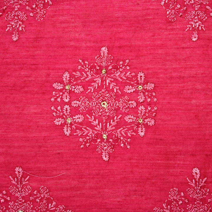 Raima Buta on Fuxia Munga Silk Embroidered Fabric