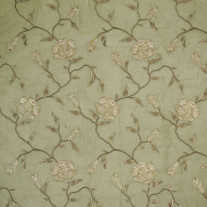 Samaya Jaal on Mouse Silk Chanderi Embroidered Fabric