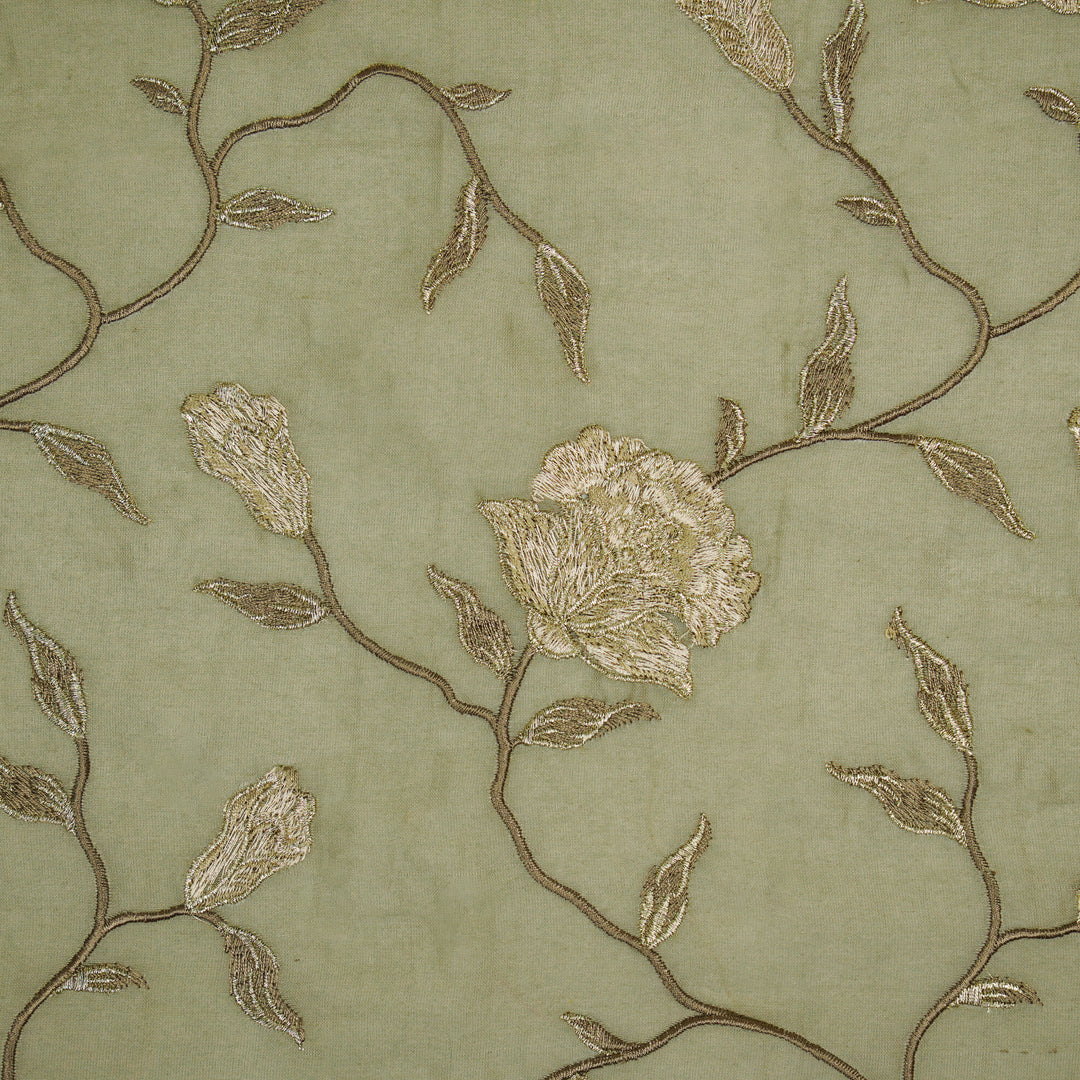 Samaya Jaal on Mouse Silk Chanderi Embroidered Fabric
