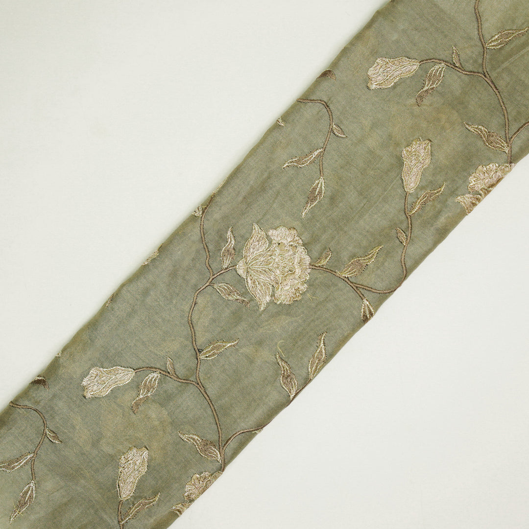 Samaya Jaal on Mouse Silk Chanderi Embroidered Fabric