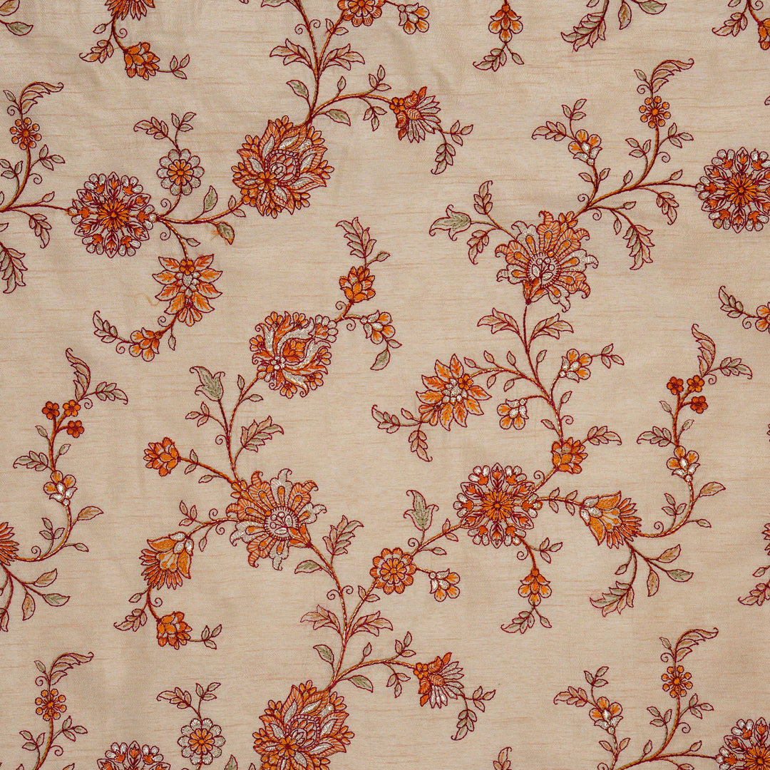 Kriti Jaal on Beige Dola Silk Embroidered Fabric