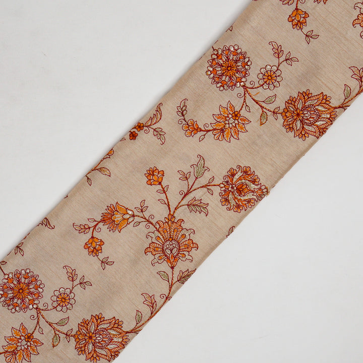 Kriti Jaal on Beige Dola Silk Embroidered Fabric