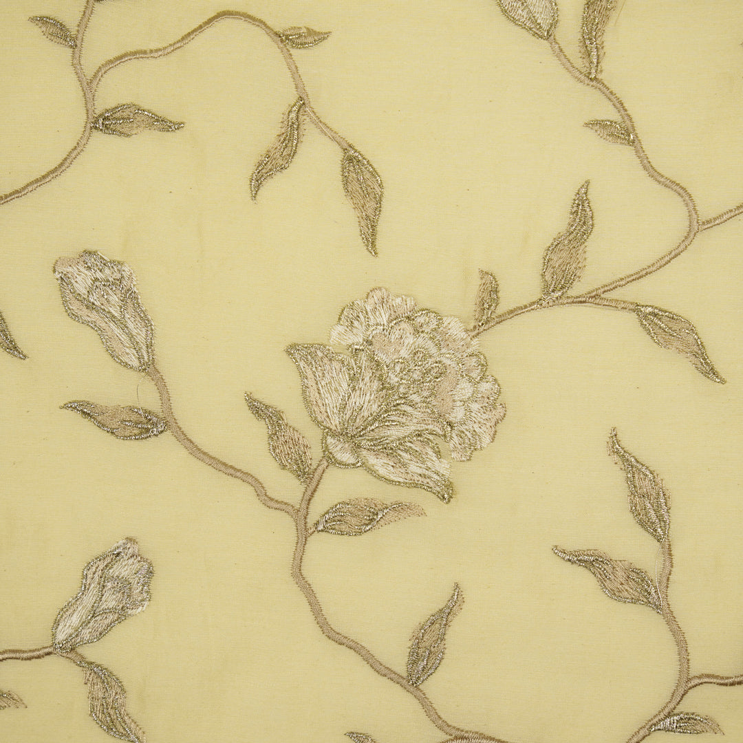 Samaya Jaal on Cream Silk Chanderi Embroidered Fabric