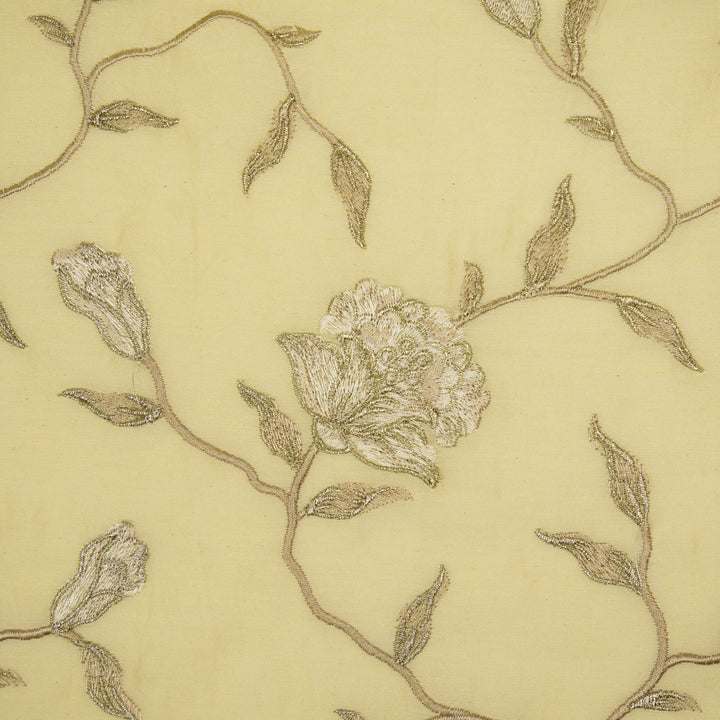 Samaya Jaal on Cream Silk Chanderi Embroidered Fabric