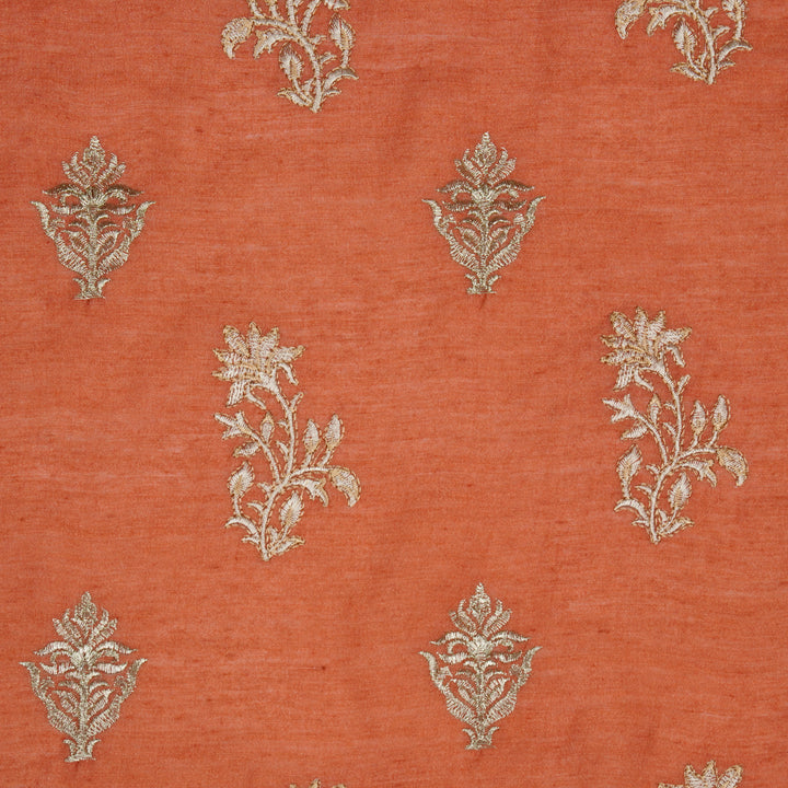 Reeha Buta on Gajari Munga Silk Embroidered Fabric