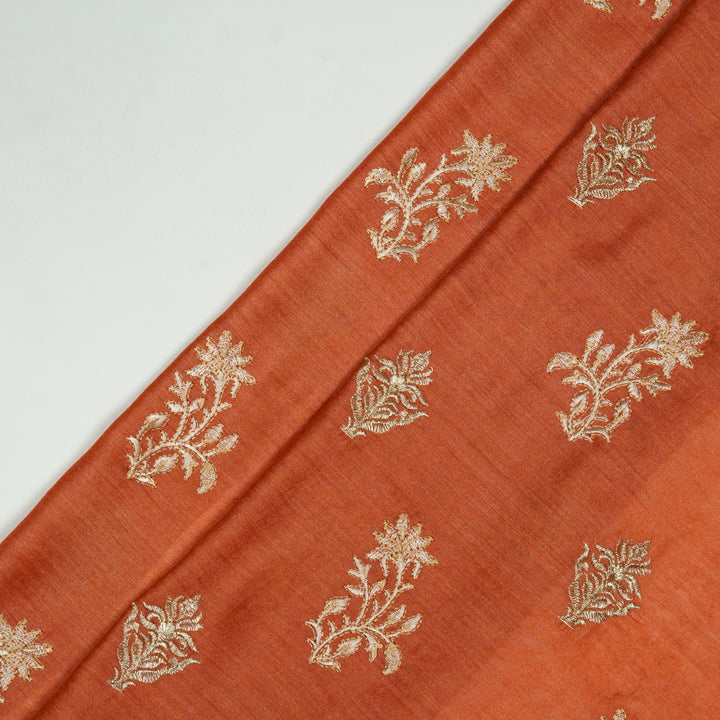 Reeha Buta on Gajari Munga Silk Embroidered Fabric