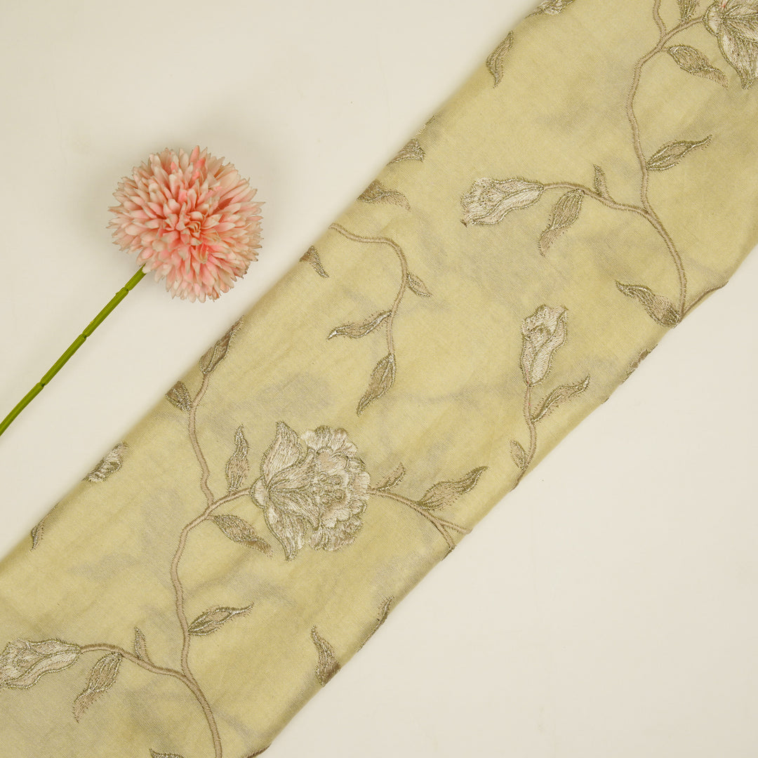 Samaya Jaal on Cream Silk Chanderi Embroidered Fabric