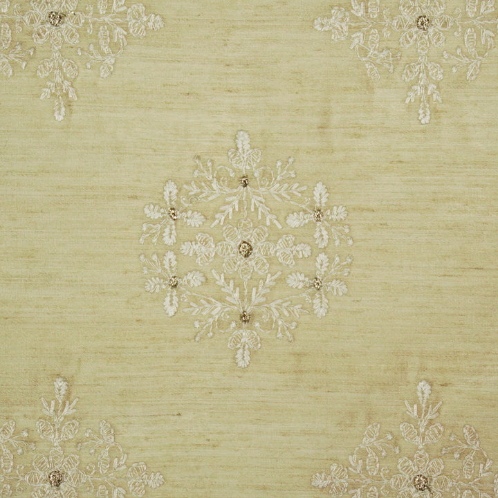 Raima Buta on Natural Munga Silk Embroidered Fabric