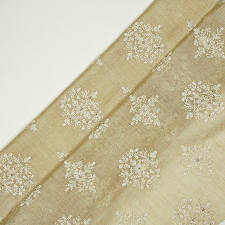 Raima Buta on Natural Munga Silk Embroidered Fabric
