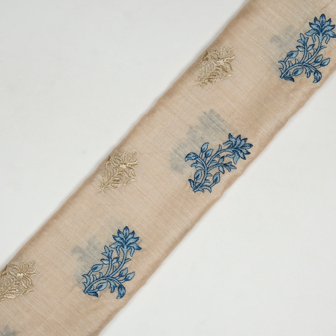 Reeha Buta on Natural Munga Silk Embroidered Fabric