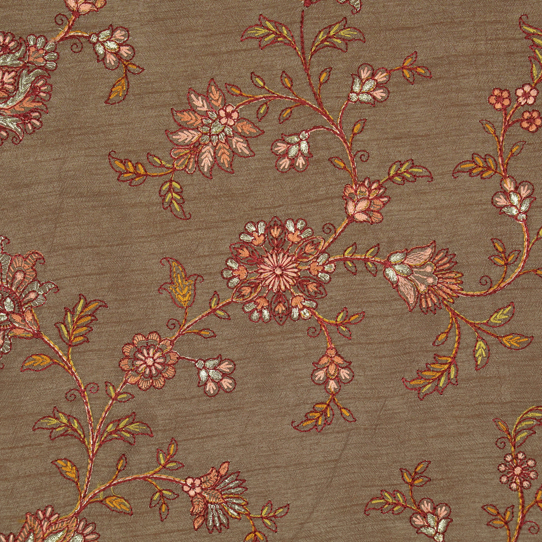 Kriti Jaal on Mouse  Dola Silk Embroidered Fabric