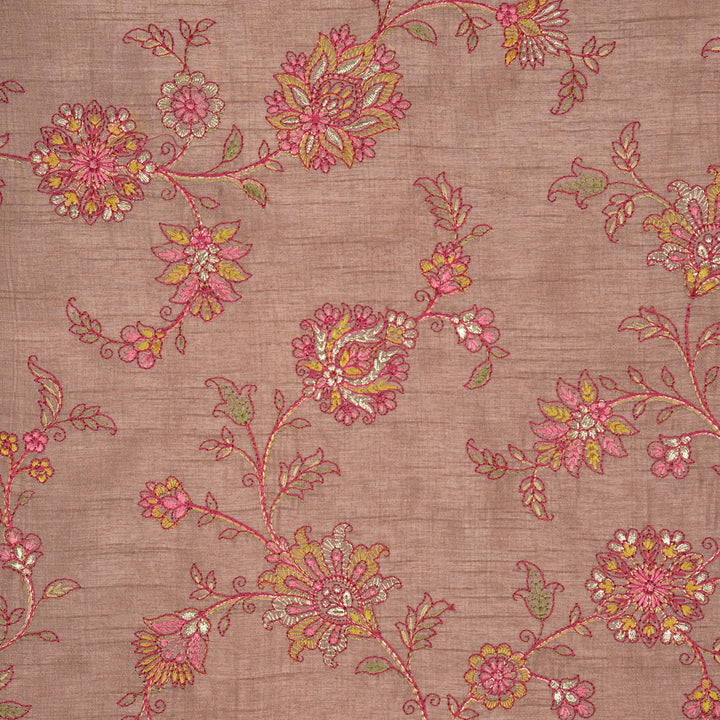 Kriti Jaal on Onion  Dola Silk Embroidered Fabric