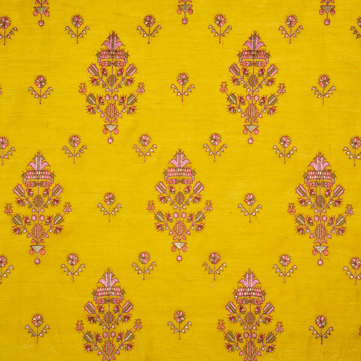 Rafa Mix Buta on Gold Luxe Silk Chanderi Embroidered Fabric