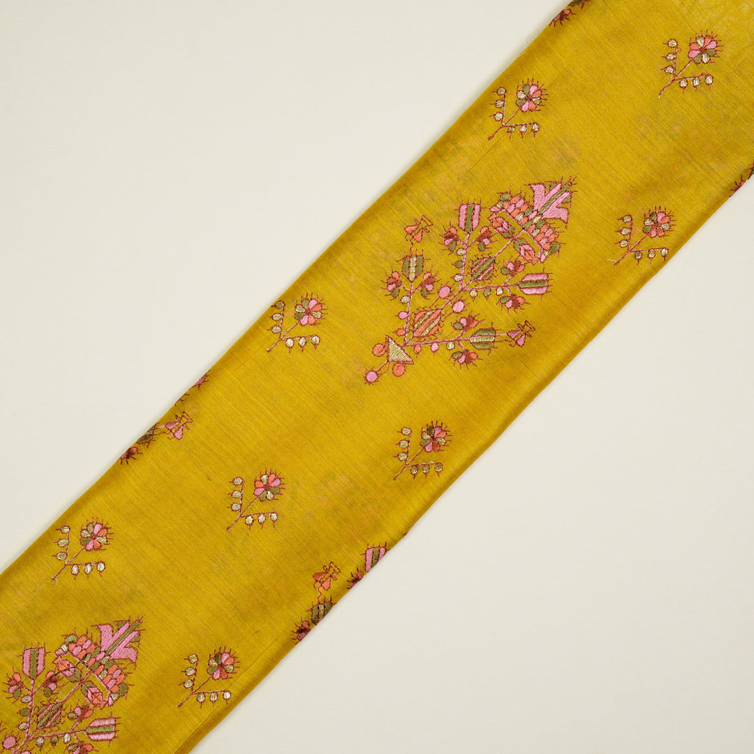 Rafa Mix Buta on Gold Luxe Silk Chanderi Embroidered Fabric