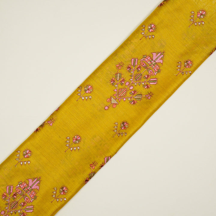 Rafa Mix Buta on Gold Luxe Silk Chanderi Embroidered Fabric