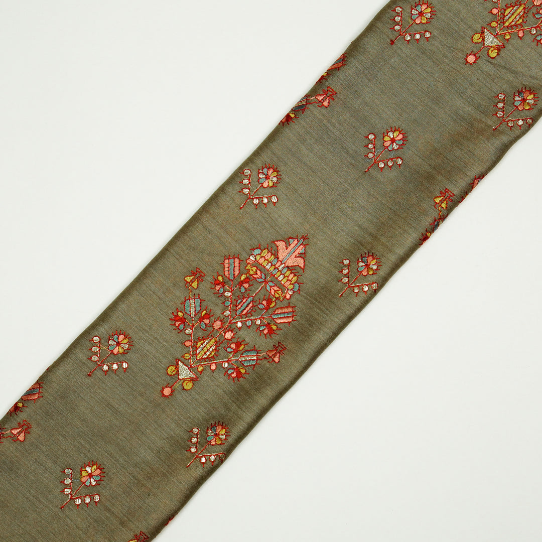 Rafa Mix Buta on Mouse Luxe Silk Chanderi Embroidered Fabric