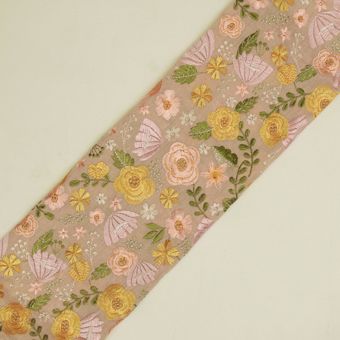 Waha Jaal on Blush Silk Chanderi Embroidered Fabric