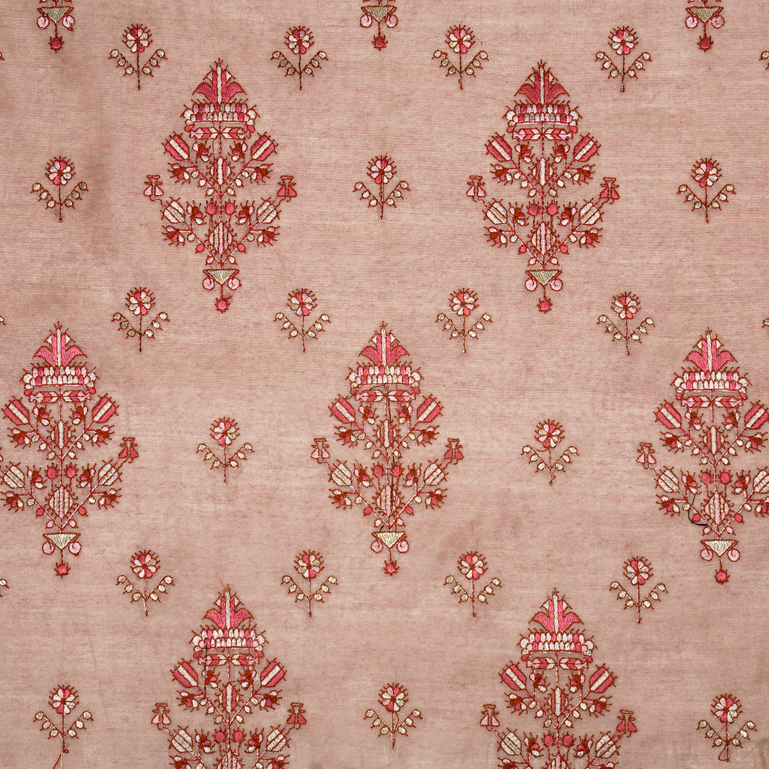 Rafa Mix Buta on Onion Luxe Silk Chanderi Embroidered Fabric