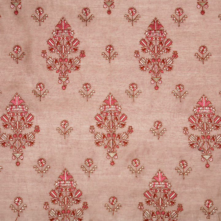 Rafa Mix Buta on Onion Luxe Silk Chanderi Embroidered Fabric