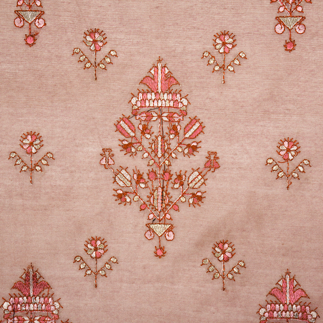 Rafa Mix Buta on Onion Luxe Silk Chanderi Embroidered Fabric