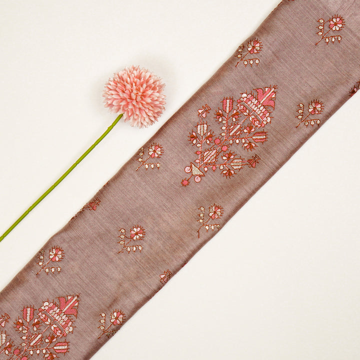 Rafa Mix Buta on Onion Luxe Silk Chanderi Embroidered Fabric