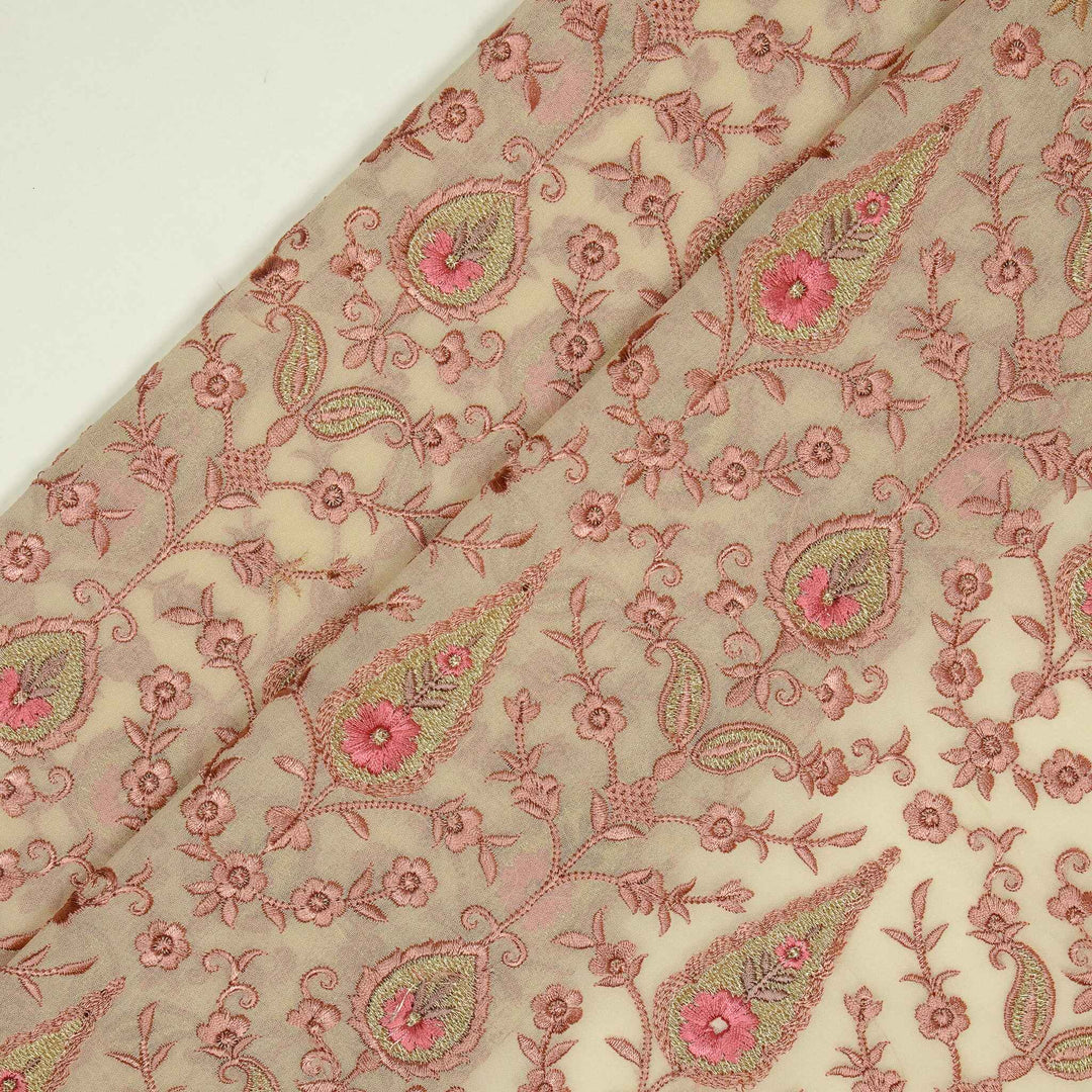 Drishti Jaal on Beige Georgette Embroidered Fabric