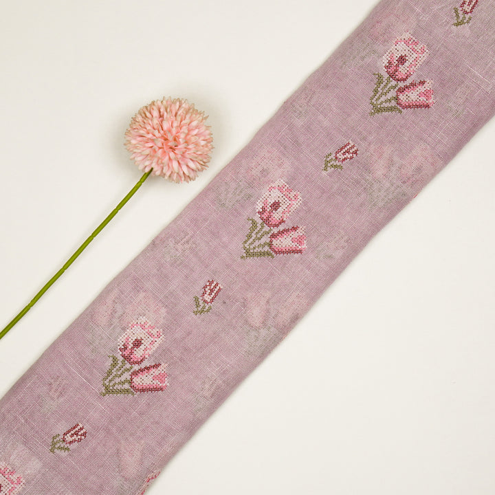 Asma Buti on Lilac Gauged Linen