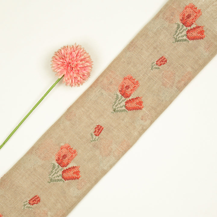 Asma Buti on Almond Gauged Linen