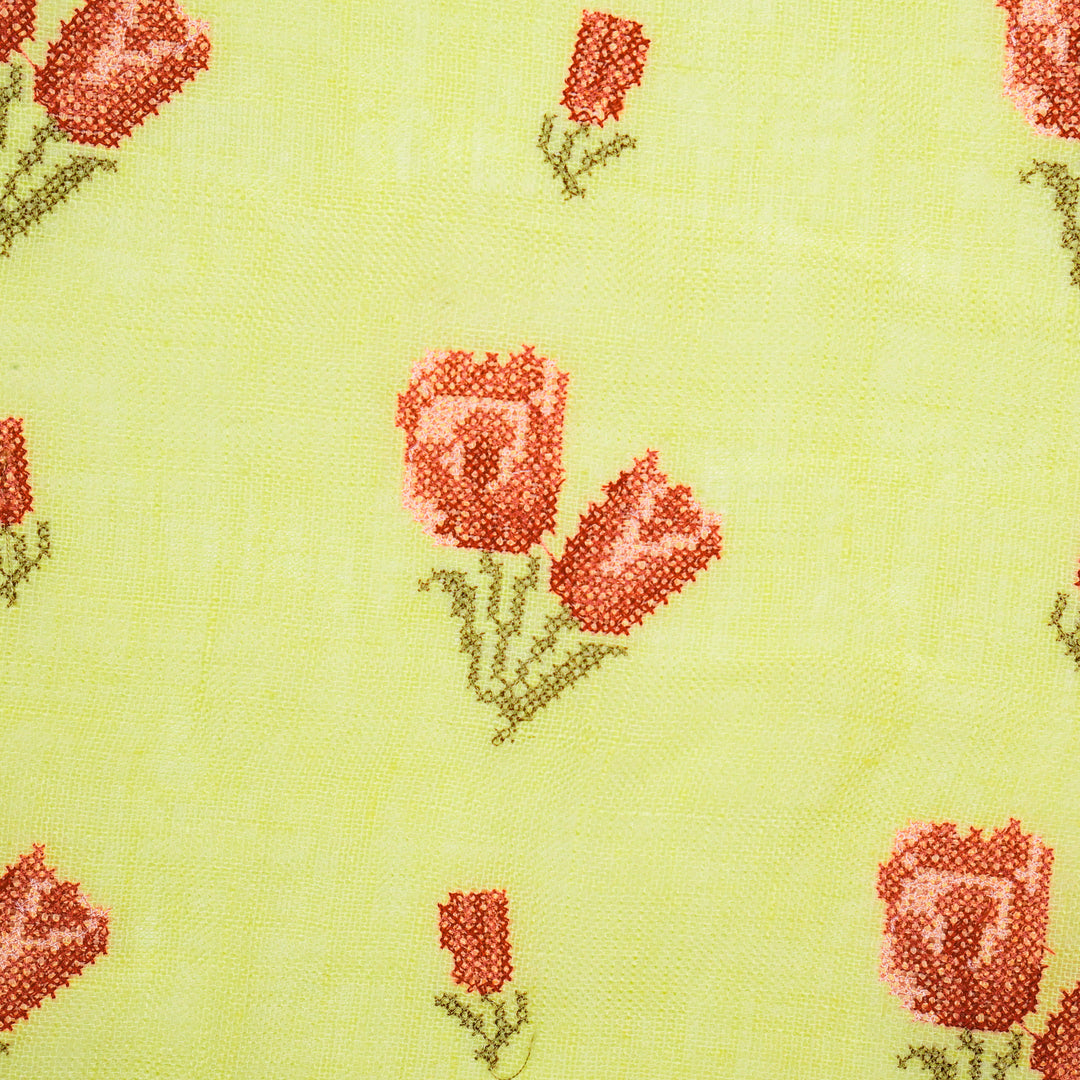 Asma Buti on Lemon Gauged Linen