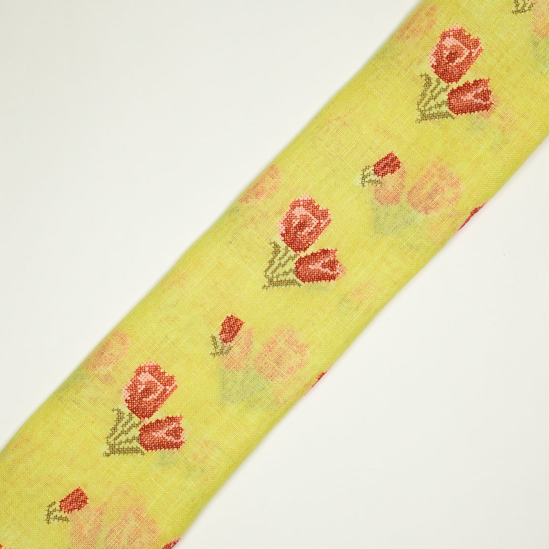 Asma Buti on Lemon Gauged Linen