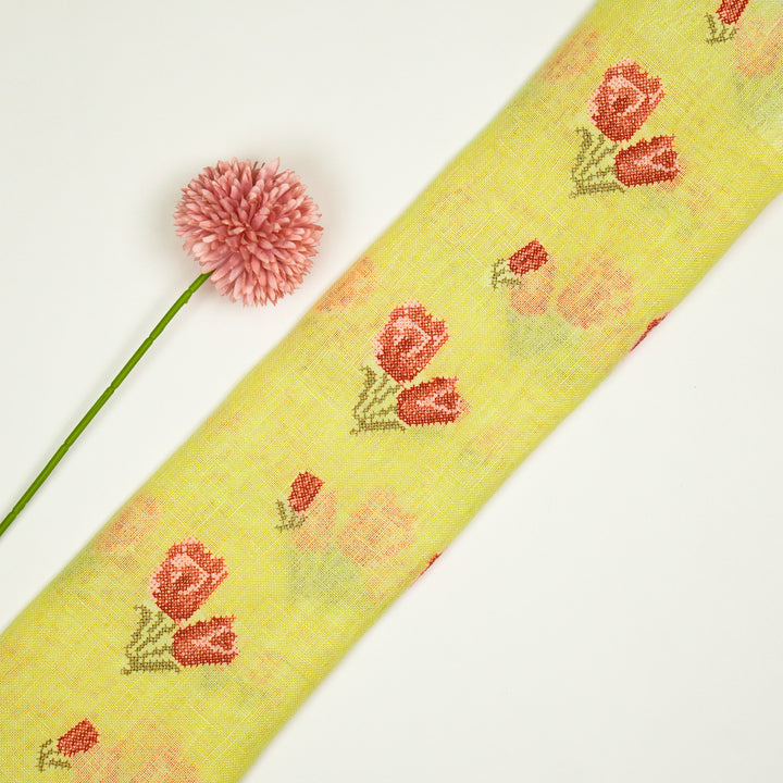 Asma Buti on Lemon Gauged Linen