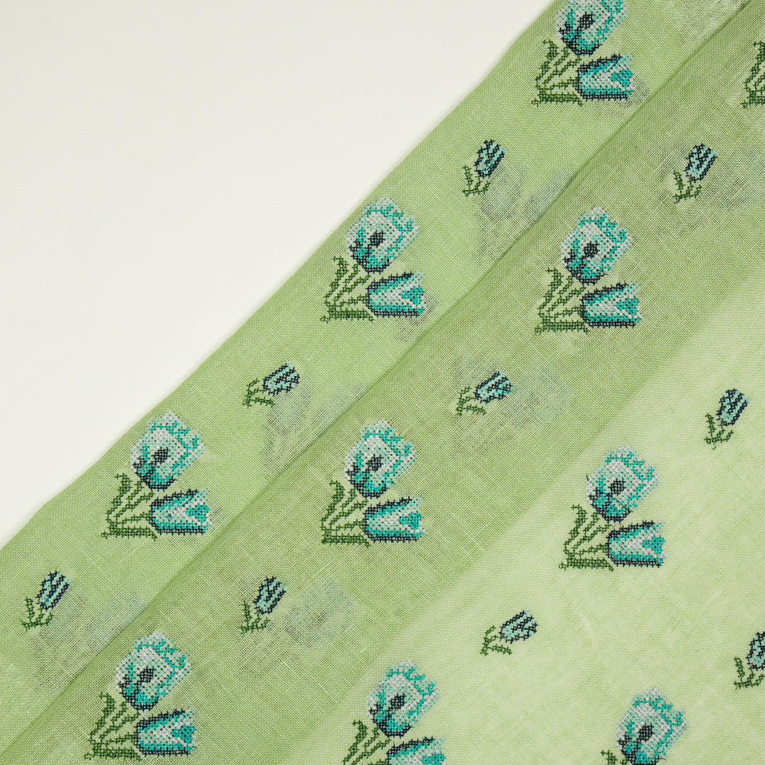 Asma Buti on Pista Gauged Linen