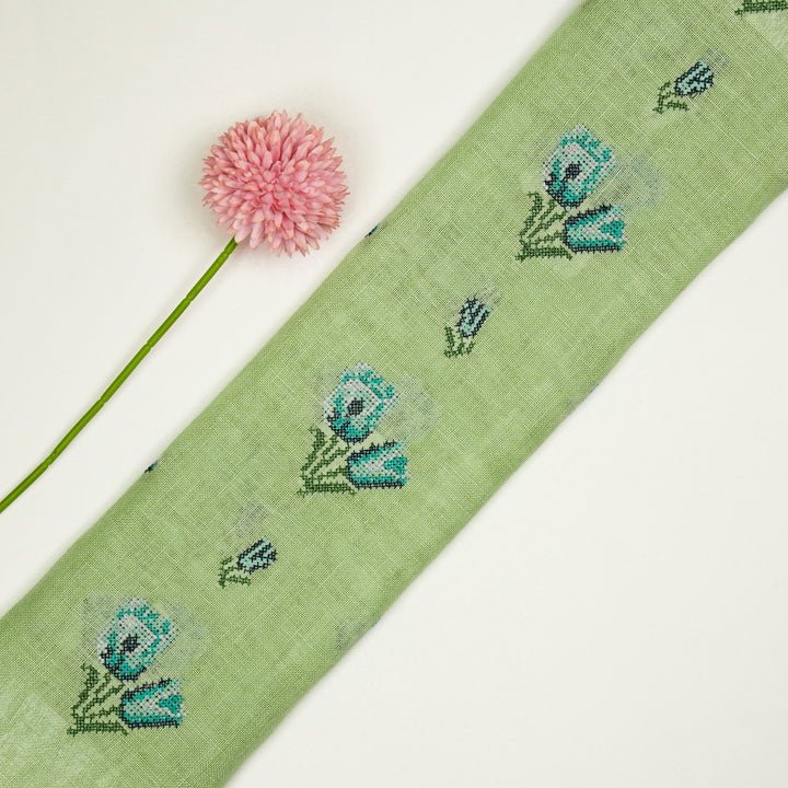 Asma Buti on Pista Gauged Linen