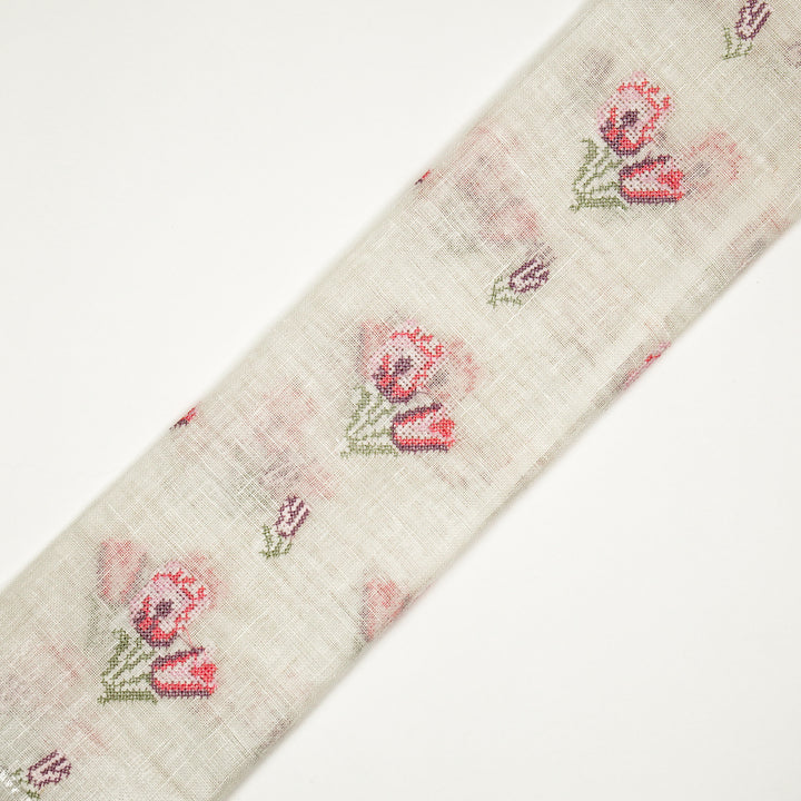 Asma Buti on Ivory Gauged Linen