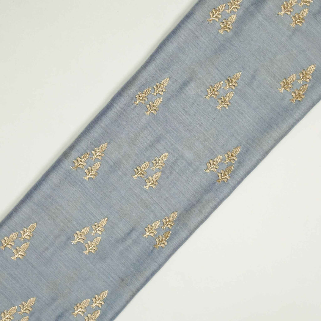 Disha Buti on Sky Blue Munga Silk Embroidered Fabric