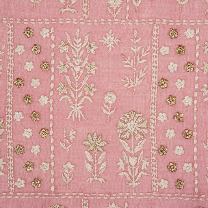 Shifa Jaal on Onion Cotton Silk Embroidered Fabric